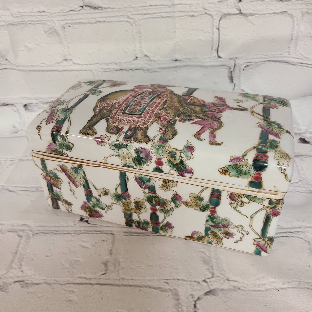 Vintage Handcrafted Ceramic Jewelry Trinket Box Enamel Etsy