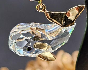 Swarovski Octagon Etched Sailing Boat. 25x18mm. With Top Hole to