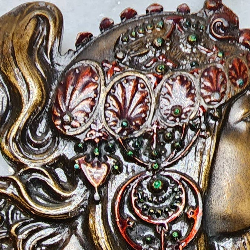 Vintage 1970s Alphonse Mucha Bergamot Brass Works Gypsy Boho  display picture 3