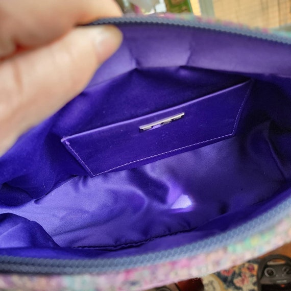 Etro Milano Floral Carpet-Bag Style Handbag Purse Italy Violet-Green-Fuchsia CLR
