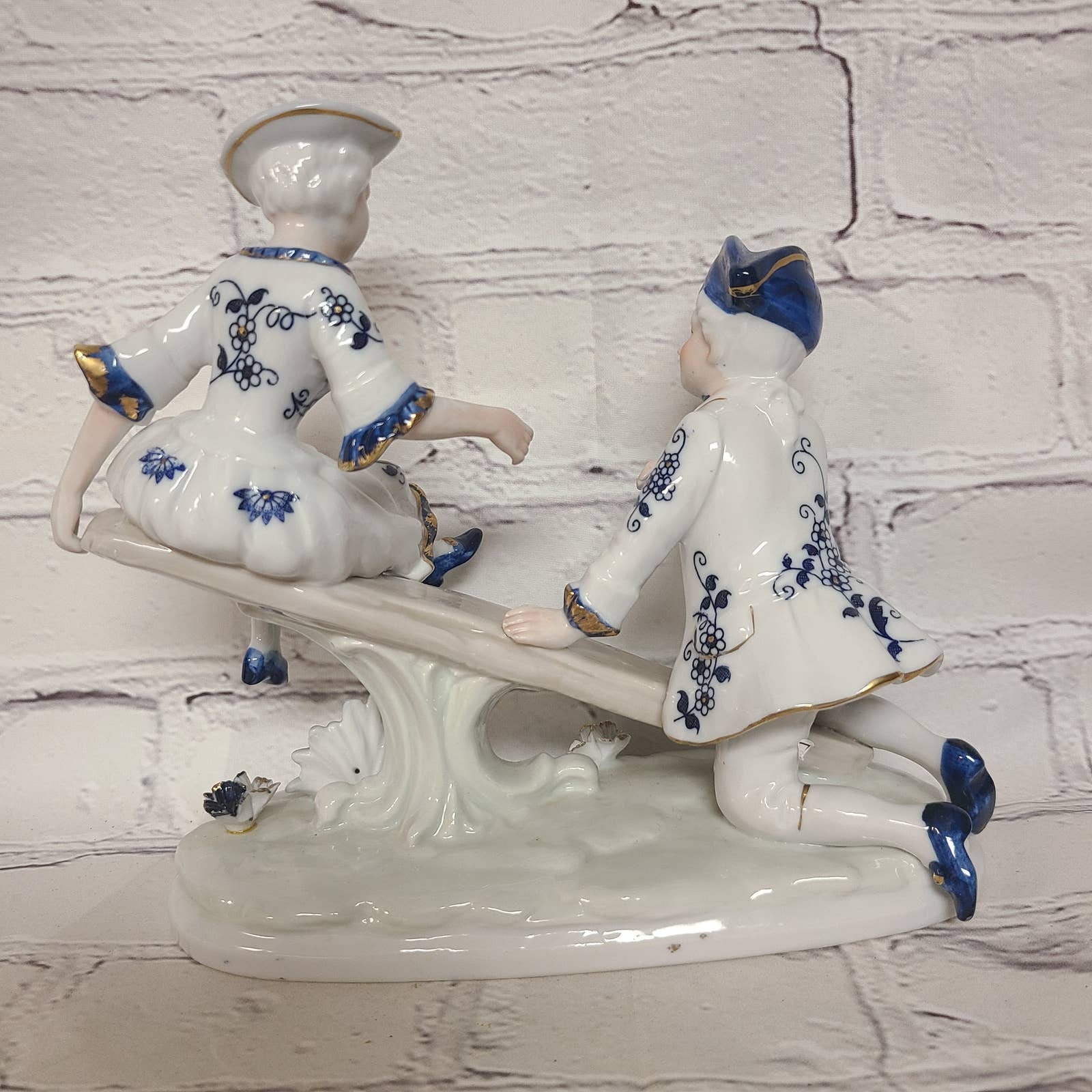 Vintage ARDCO Porcelain Boy & Girl Seesaw Figurine Japan Etsy
