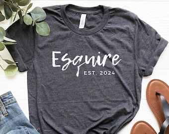 Esquire Est 2024 Shirt, Lawyer Shirt, CUSTOM YEAR, Law Graduation Shirt, Law School Gift, Law Grad Gift, Attorney Shirt, Law Grad T-shirt