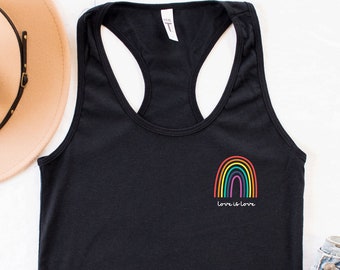 Love Is Love Rainbow Tank Top - LGBTQ Pride Month Gift