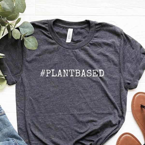 T-shirt Unisex Herbivore Dinosaur - Dinosaure Végétarien Avec Plantes - Taille Unique - Coton - Marque Dinosaur Corp