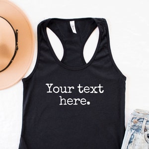Custom Text Racerback Tank Top: Personalized Women&#39;s Shirt