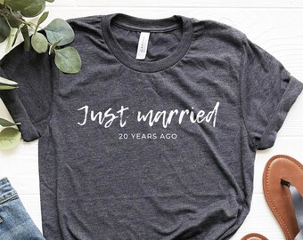 20th Anniversary T-Shirt: Just Married 20 Years Ago