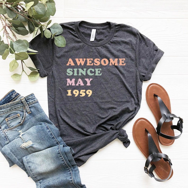 65th Birthday Gift, Vintage 1959 Shirt, 65 Birthday Shirt, Awesome ...