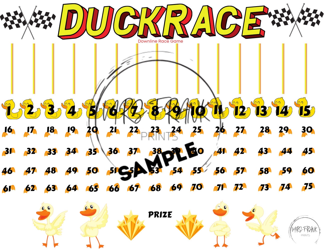 Online Bingo Game Duck Race Downline Race 75 Ball Game Etsy