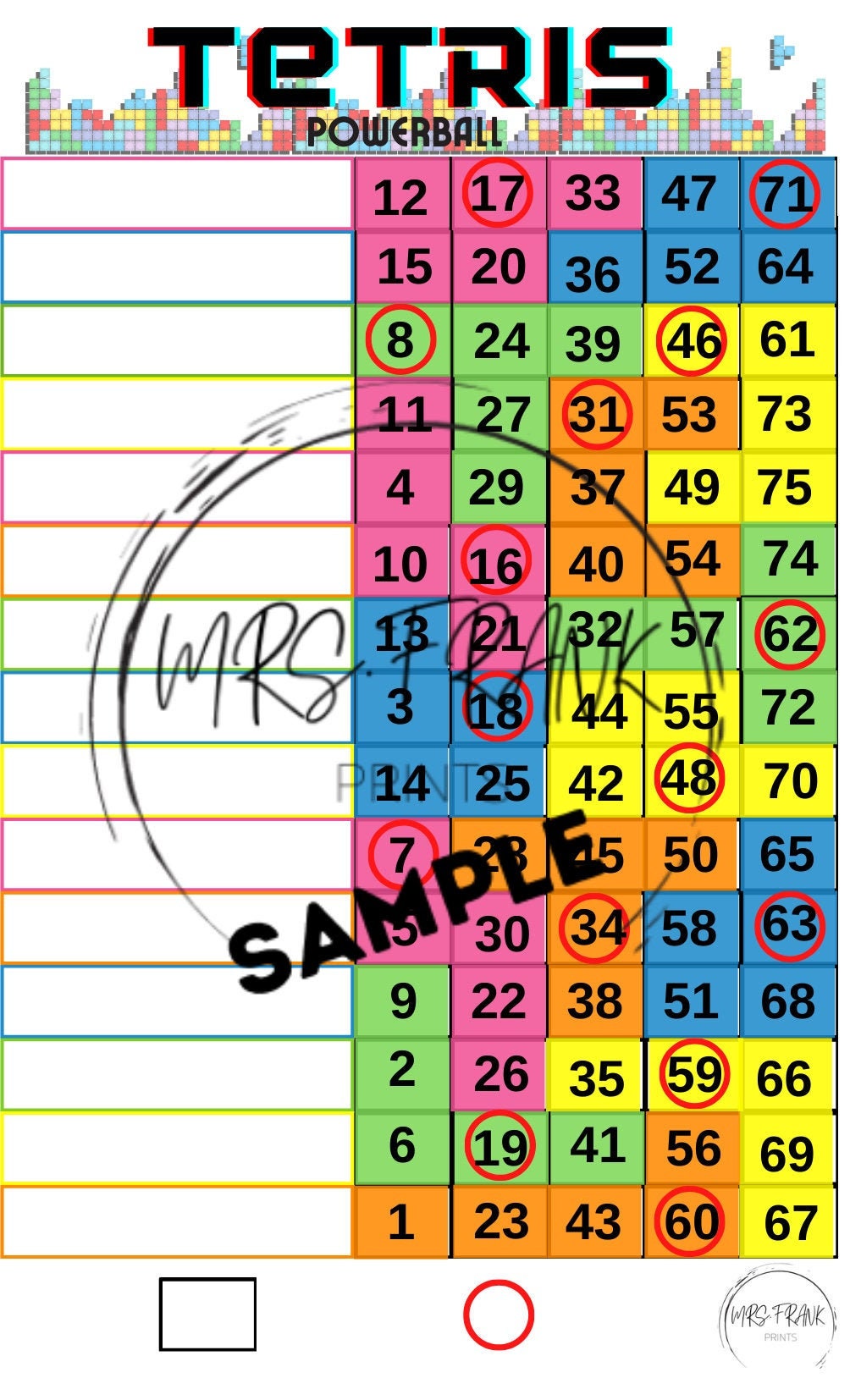 Online Game Card Tetris Powerball - Etsy Canada