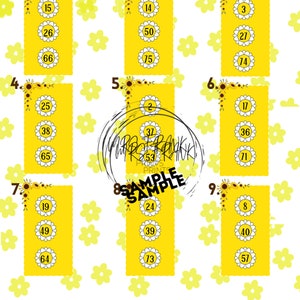 Online Printable - Flower Power Holds |1-75| 25 Player Game| Bingo Holds