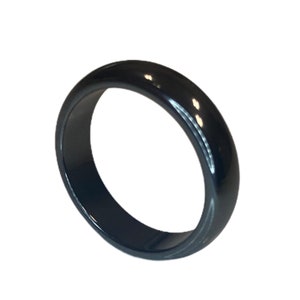 Damen und Herren Ring aus Hämatit Edelstein Steinring schmal rund schlicht dunkelgrau hochwertige Qualität