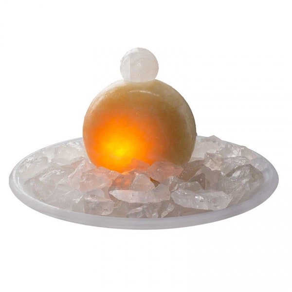 Indoor fountain Waterfall Table fountain Disc Aragonite with calcite ball