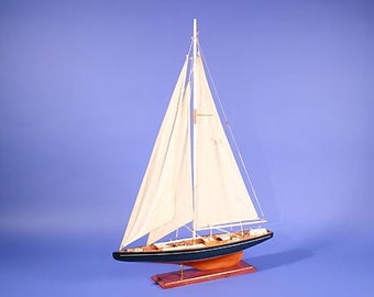 Velero Yate de vela Barco de madera Decoración de barco Modelo de barco hecho a mano Modelo de barco de madera