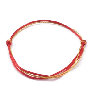 Bracelet Kabbalah Red Gold Thread Lucky Bracelet Handmade Red String Lucky String