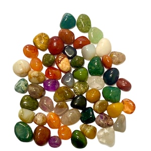 Gemstone Set Stones Mix Tumbled Stones in a Fabric Bag for Children Gemstone Game Treasure Hunt Healing Stone Play Stones Yoga Meditation Decoration