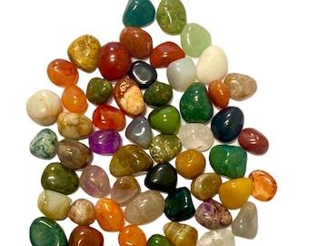 Gemstone Set Stone Mix Tumbled Stones in a Cloth Bag for Children Gemstone Game Treasure Hunt Healing Stone Game Stones Yoga Meditation Decoration