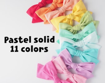 Pastel Spring Bows - Pick your bow style - Pastel Rainbow Spring Headband - Solid Bow Clips - Rainbow Pastel - Spring Hair Bows