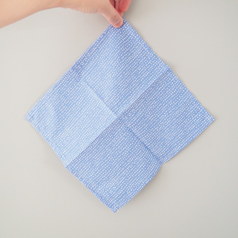 Handkerchief zero waste cloth napkin cotton pocket square orange color block reusable hankie eco friendly cloth tissue