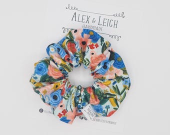Rifle paper co. Floral scrunchie - flower scrunchie - cotton scrunchie - Scrunchies - hair accessories - hair tie - hair elastics