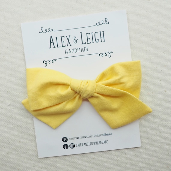 Yellow bow - Choose your bow style - Spring yellow bow - Valentines baby headband - Easter bow clip - Solid yellow bow headband