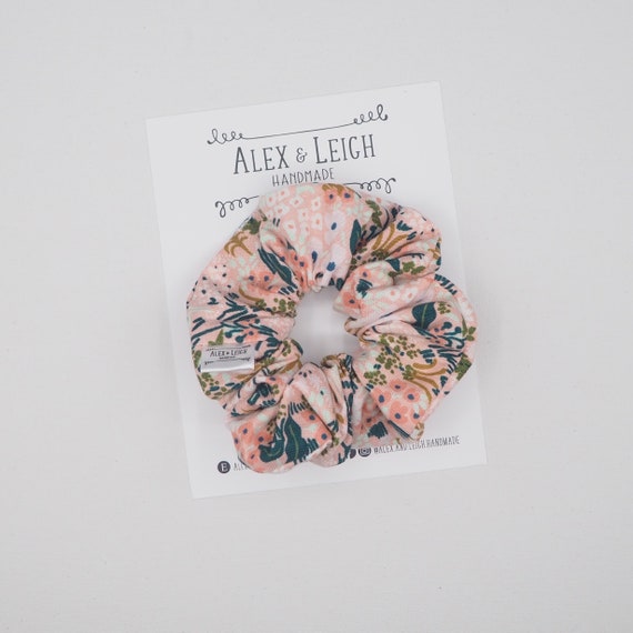 Pink floral Scrunchies - Rifle Paper Co. floral - fabric scrunchies - floral hair ties - hair accessories