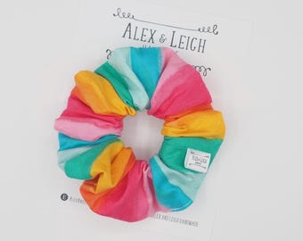 Rainbow scrunchie - cotton scrunchie - Scrunchies - hair accessories - hair tie - hair elastics