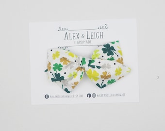 St. Patricks day bow - choose your bow - gold and green clover bow - st. Patty day bow - gold and green bow
