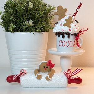 Christmas Decor for Tiered Tray, Mini Rolling Pins, Gingerbread Decor, Mrs. Clause Bakery, Fake Bake, Christmas Kitchen Decor