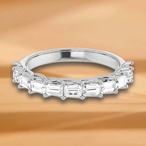 1.10 ct. Straight Baguette  Cut Diamond Wedding Band - 14K/18K White, Yellow, Rose Gold and Platinum 950, Natural Diamonds Anniversary Ring
