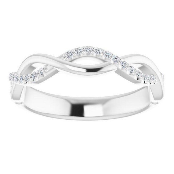 【最高の輝き】天然 ダイヤモンド リング インフィニティ デザイン 永遠の輝き 国内生産 最高純度 K18WG・0.16ct 刻印有 18金 925スターリングシルバーリング、インフィニティデザイン天然シトリン