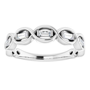 0.42 ct. Straight Baguette Cut Diamond Wedding Band - 14K/18K White, Yellow, Rose Gold and Platinum 950, Natural Diamonds Anniversary Ring