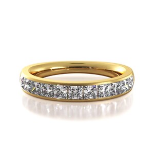 1.10 ct. Princess Cut Diamond Wedding Band, Half Way Design Classic Anniversary Ring image 5