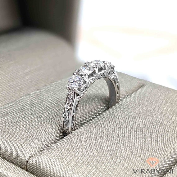1.0 Ct. Diamond Vintage Inspired Four Stone Anniversary Band