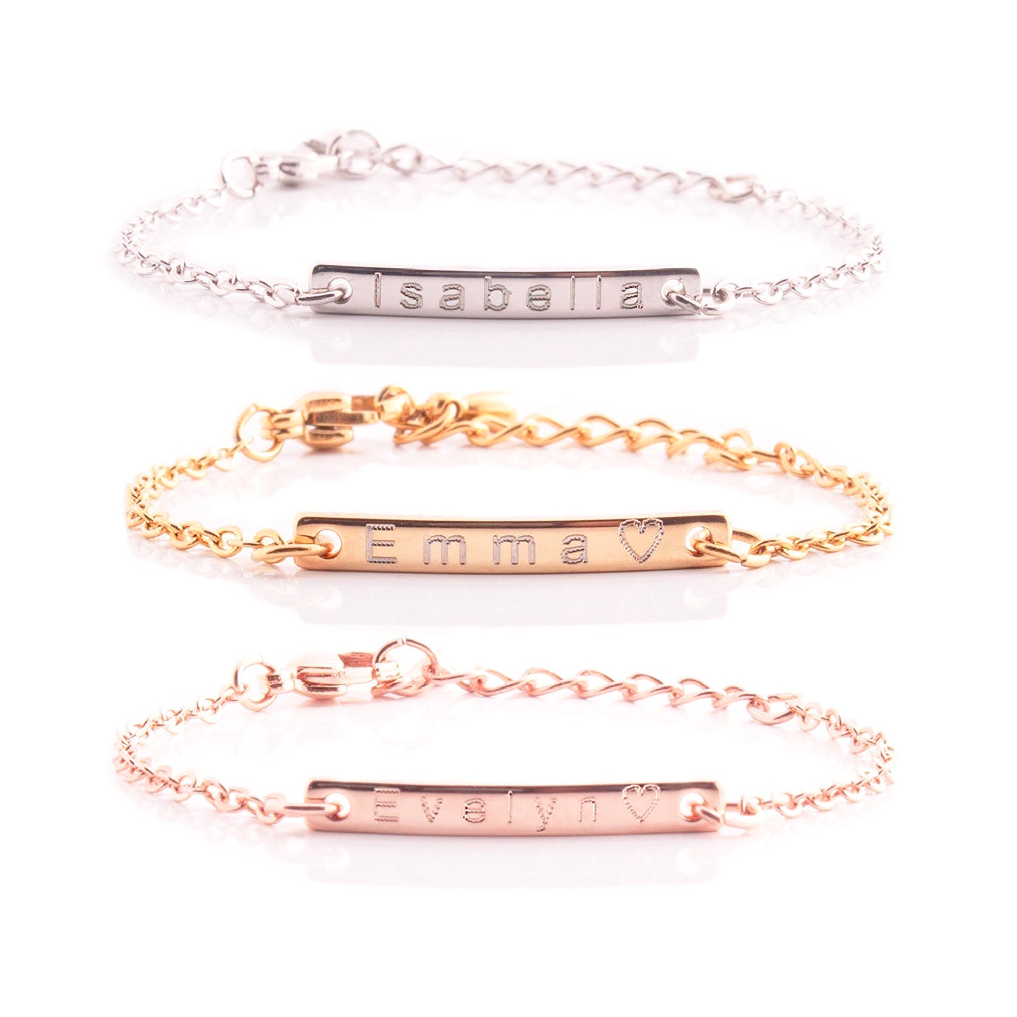 14K Solid Gold Personalized Name Baby Bracelet Solid Gold Etsy