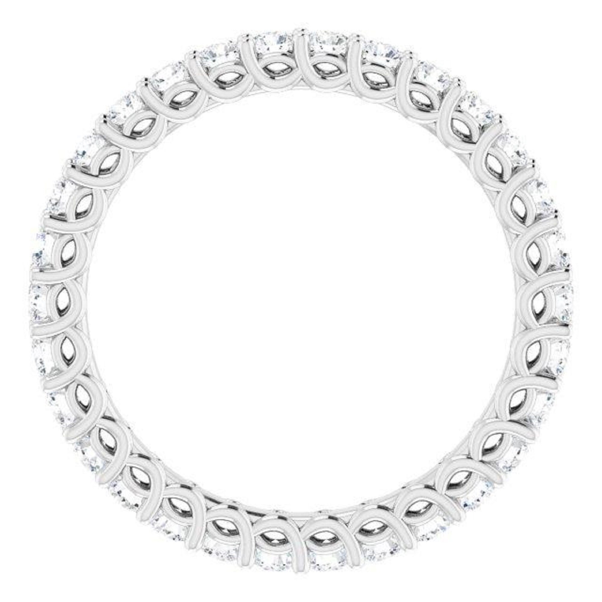 2.0mm Full Trellis Eternity Band 14k/18k Solid White Yellow Etsy