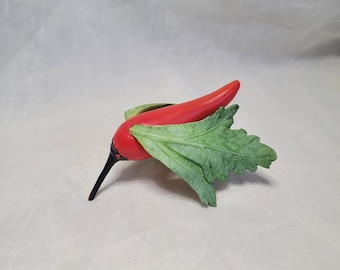 Enesco Home Grown Chili Pepper Celery Hummingbird Figure 2007 #4009279 Retired