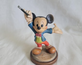 ANRI Carved Wood Figurine Disney Mickey Mouse "Maestro" Limited 1734 0f 5000