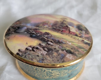 Thomas Kinkade ‘Sunset at Riverbend Farm’ Music Box ©1999 Ardleigh Elliott