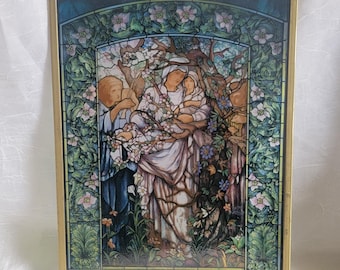 1991 Tiffany window art Madonna of Flowers Toronto stained glass transfer