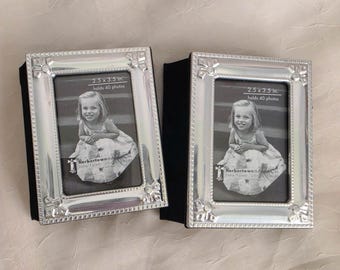 Vintage Harbortown Set of 2 Mini Photo Album 3.5”x2.5” Silver/Black
