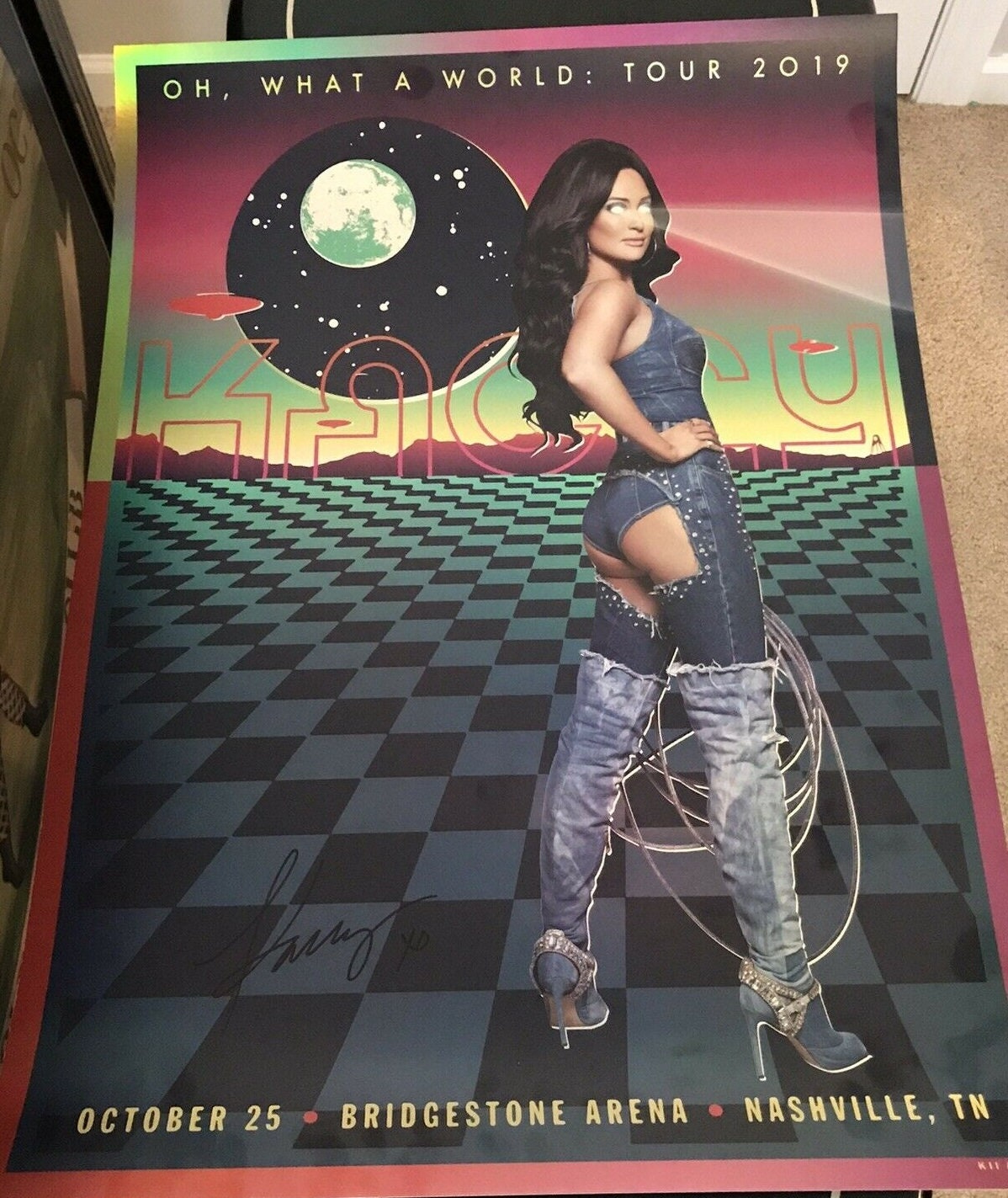 Kacey Musgraves Signed Holographic Oh What A World Tour Poster Etsy