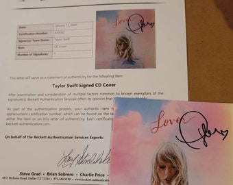 Taylor Swift lover album CD booklet Beckett authenticated