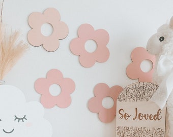 Acrylic Wall Flowers: Blush Pink Nursery Decor (4&quot;x4&quot;)