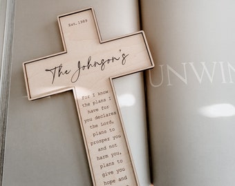 Personalized Cross | Personalized Wedding Gift | Christian Gifts | Christian Home Decor Gift | Housewarming Gift | Christian Wedding Gift