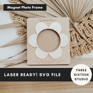 Godparent Magnet SVG | Photo Frame svg | Laser Cut Files | Photo Magnet Cut File | Laser Files | Laser File | Magnet svg | glowforge svg