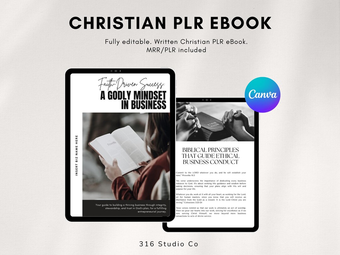 Christian PLR Ebook: Faith-driven Business Success Canva Template ...