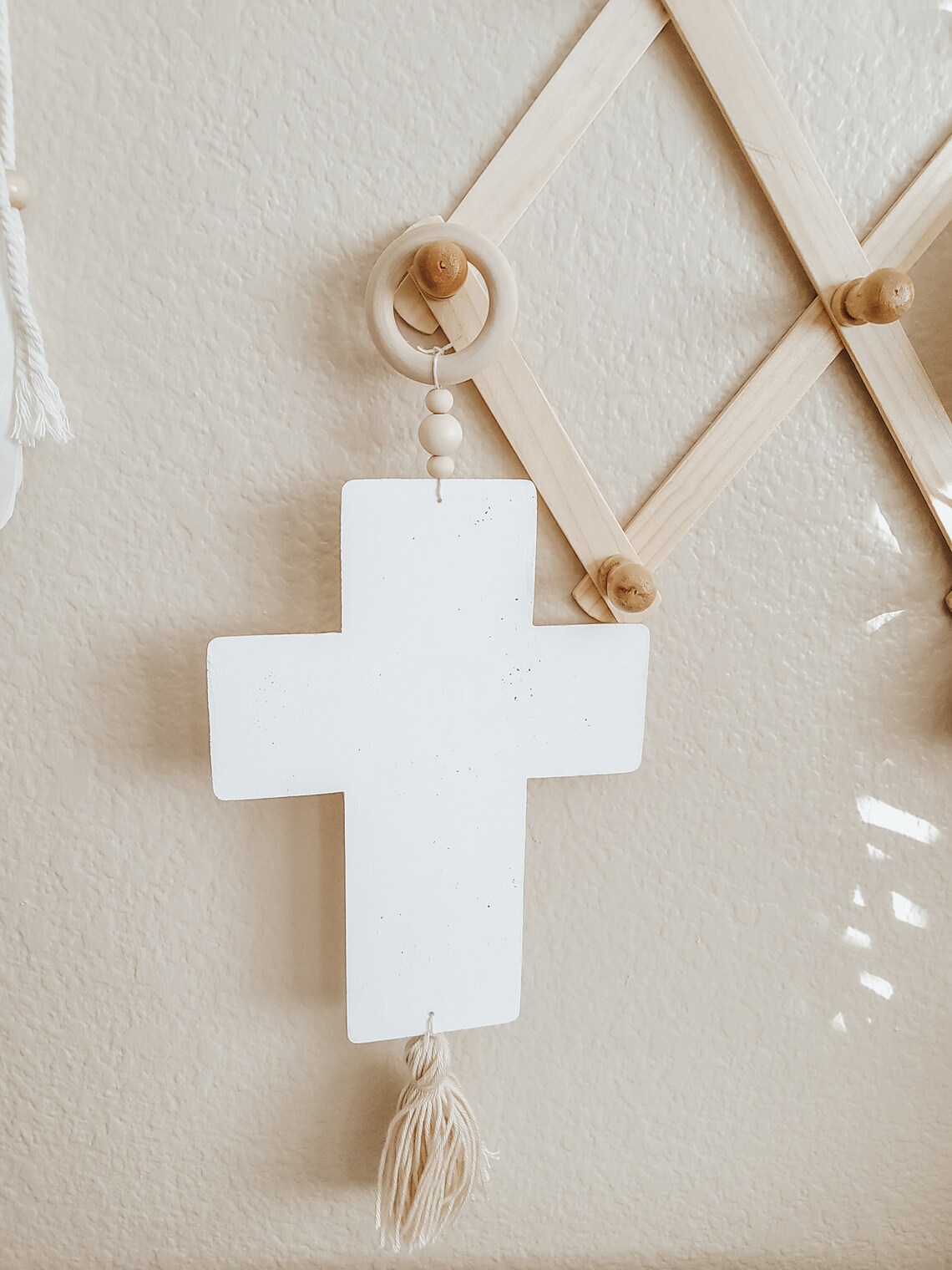 Cross Wall Hanging Nursery Cross Boho Wall Decor Wall Cross Etsy