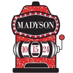 SLOT MACHINE Casino Night Poker Cards Vegas Bar Bat Mitzvah LOGO Digital Download