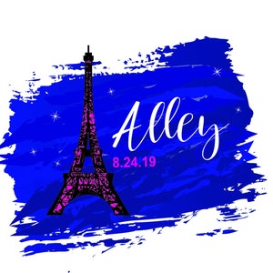 Paris Frankreich Französische Eiffelturm Fledermaus Mitzvah LOGO Digital Download