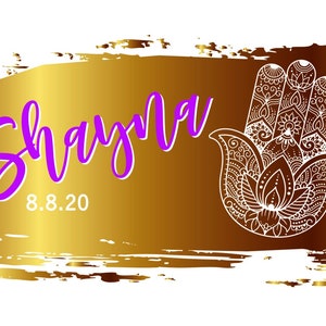 Hamsa Hemsa Hand of God Golden Splatter Bat Mitzvah LOGO Digital Download